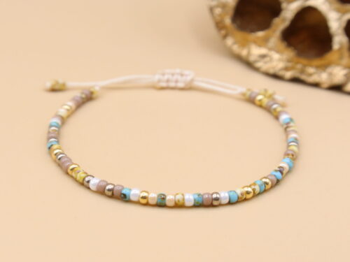 mini Glasperlen Armband, beige
