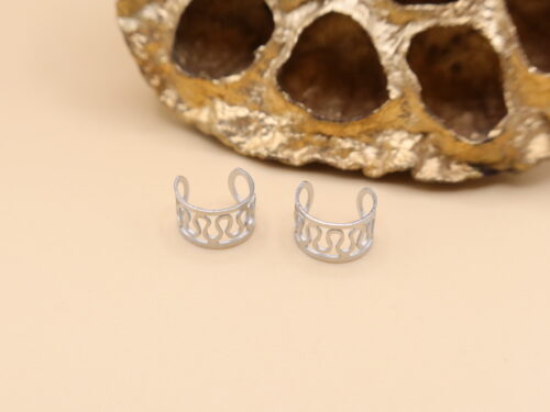 Ear Cuff, Edelstahl, silber